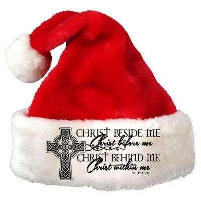 Christ Beside Me Christ Before Me Christ Behind Me Premium Christmas Santa Hat