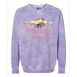 Country Baker Meaningful Gift Baking Is My Therapy Gift Colorblast Crewneck Sweatshirt