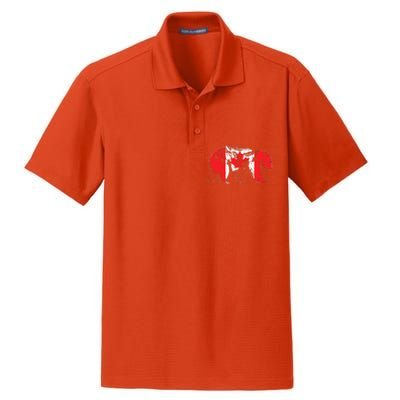 Canadian Bear & Maple Leaf Canada Flag Patriotic Dry Zone Grid Polo