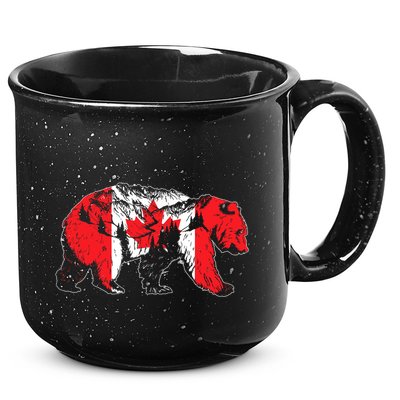 Canadian Bear & Maple Leaf Canada Flag Patriotic 15oz Campfire Ceramic Mug
