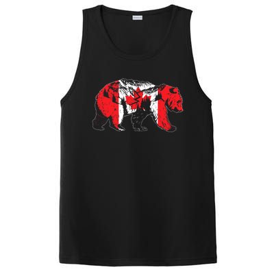 Canadian Bear & Maple Leaf Canada Flag Patriotic PosiCharge Competitor Tank