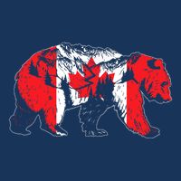 Canadian Bear & Maple Leaf Canada Flag Patriotic Cooling Performance Crew T-Shirt