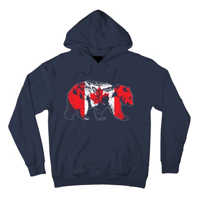 Canadian Bear & Maple Leaf Canada Flag Patriotic Hoodie