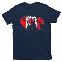 Canadian Bear & Maple Leaf Canada Flag Patriotic T-Shirt