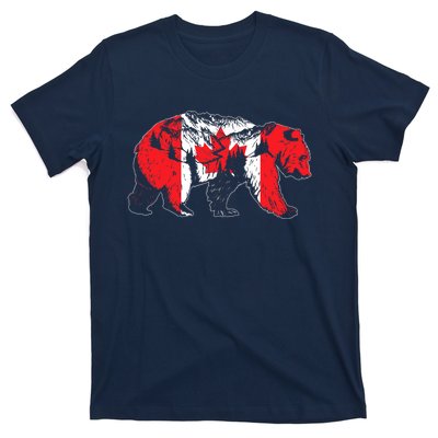 Canadian Bear & Maple Leaf Canada Flag Patriotic T-Shirt