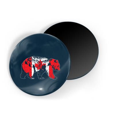 Canadian Bear & Maple Leaf Canada Flag Patriotic Magnet