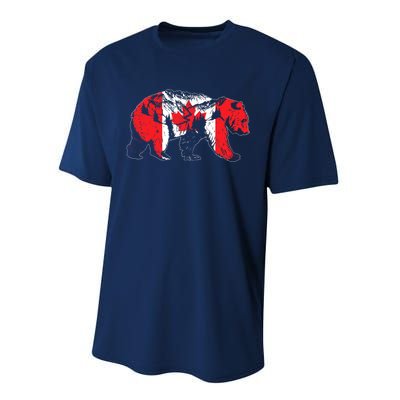 Canadian Bear & Maple Leaf Canada Flag Patriotic Performance Sprint T-Shirt