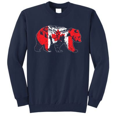 Canadian Bear & Maple Leaf Canada Flag Patriotic Tall Sweatshirt