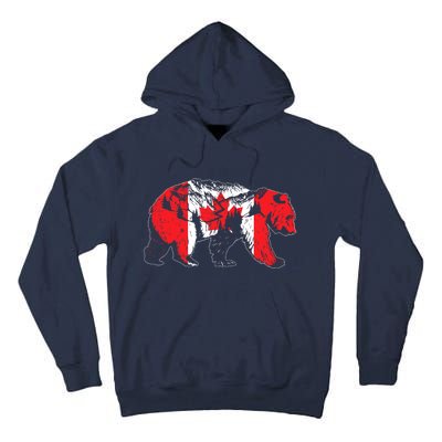 Canadian Bear & Maple Leaf Canada Flag Patriotic Tall Hoodie