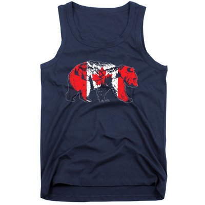 Canadian Bear & Maple Leaf Canada Flag Patriotic Tank Top