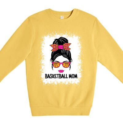 Cute Basketball Mom Messy Bun Ladies Basketball Cute Gift Premium Crewneck Sweatshirt