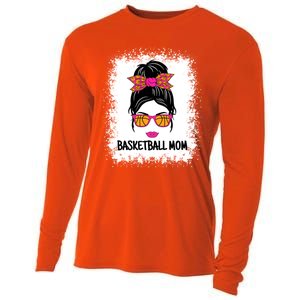 Cute Basketball Mom Messy Bun Ladies Basketball Cute Gift Cooling Performance Long Sleeve Crew