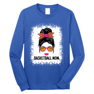 Cute Basketball Mom Messy Bun Ladies Basketball Cute Gift Long Sleeve Shirt