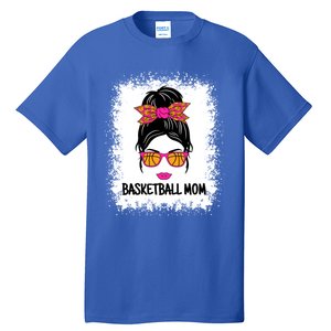 Cute Basketball Mom Messy Bun Ladies Basketball Cute Gift Tall T-Shirt