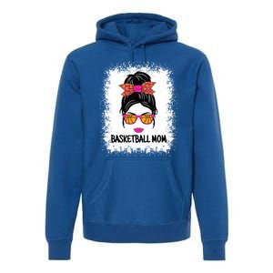 Cute Basketball Mom Messy Bun Ladies Basketball Cute Gift Premium Hoodie