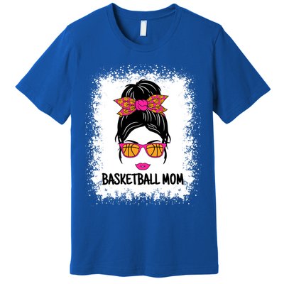 Cute Basketball Mom Messy Bun Ladies Basketball Cute Gift Premium T-Shirt