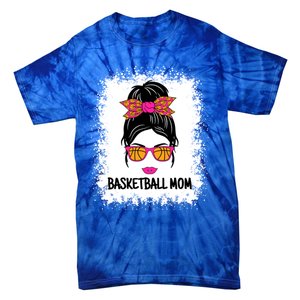 Cute Basketball Mom Messy Bun Ladies Basketball Cute Gift Tie-Dye T-Shirt