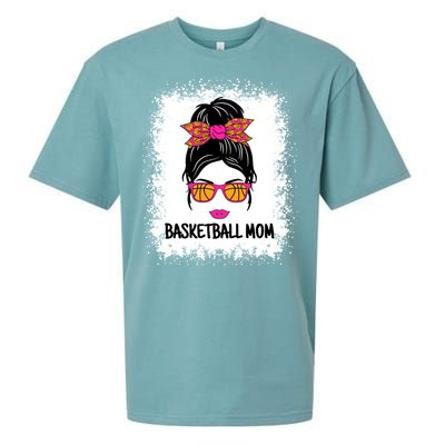 Cute Basketball Mom Messy Bun Ladies Basketball Cute Gift Sueded Cloud Jersey T-Shirt