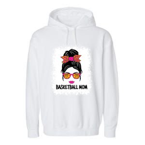 Cute Basketball Mom Messy Bun Ladies Basketball Cute Gift Garment-Dyed Fleece Hoodie