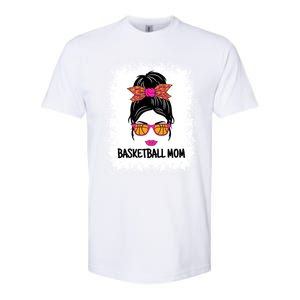 Cute Basketball Mom Messy Bun Ladies Basketball Cute Gift Softstyle CVC T-Shirt