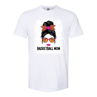 Cute Basketball Mom Messy Bun Ladies Basketball Cute Gift Softstyle CVC T-Shirt