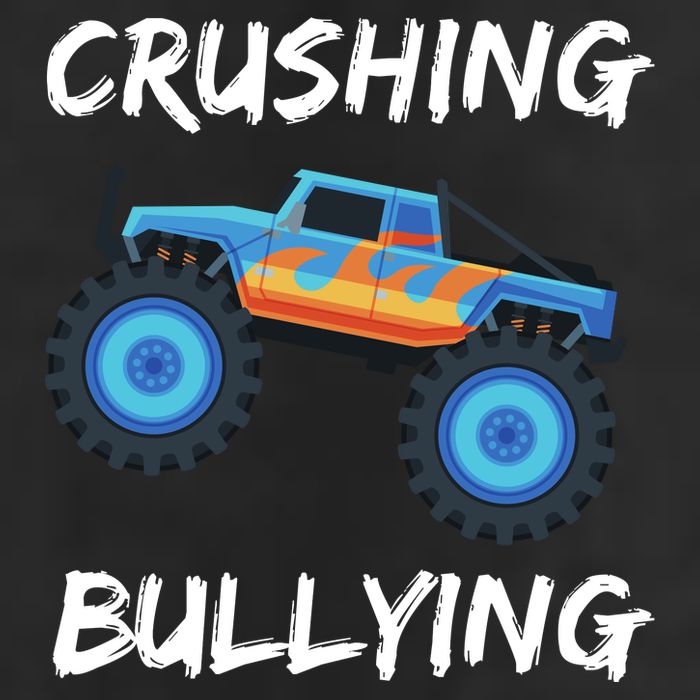 Crushing Bullying Monster Truck Anti Bully 7 Panel Mesh Trucker Snapback Hat