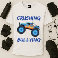 Crushing Bullying Monster Truck Anti Bully Cooling Performance Crew T-Shirt