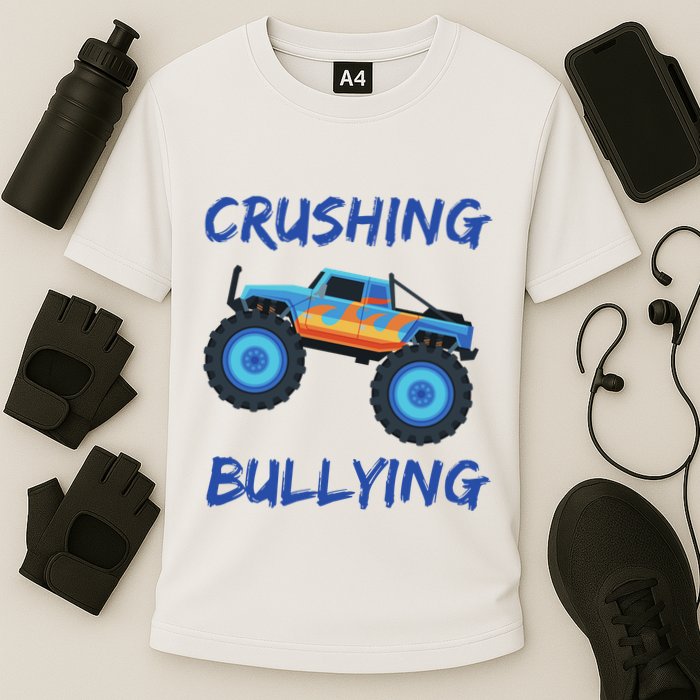 Crushing Bullying Monster Truck Anti Bully Cooling Performance Crew T-Shirt