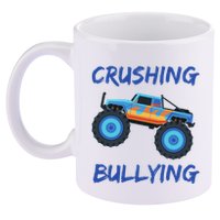 Crushing Bullying Monster Truck Anti Bully 11oz C Handle Ceramic Mug