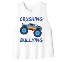 Crushing Bullying Monster Truck Anti Bully Women's Racerback Cropped Tank