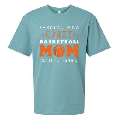 Crazy Basketball Mom Meme Gift For Basketball Lover Mom Gift Sueded Cloud Jersey T-Shirt