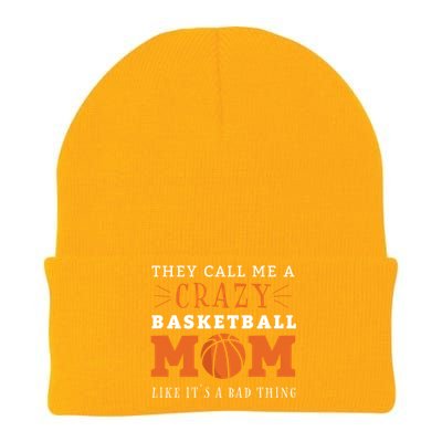 Crazy Basketball Mom Meme Gift For Basketball Lover Mom Gift Knit Cap Winter Beanie