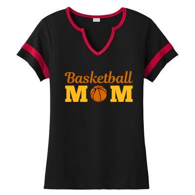 Cute Basketball Mom Novelty Sports Mother's Day Cool Gift Ladies Halftime Notch Neck Tee