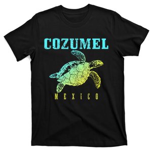 Cozumel Beach Mexico Sea Turtle Surfer Scuba Diving T-Shirt