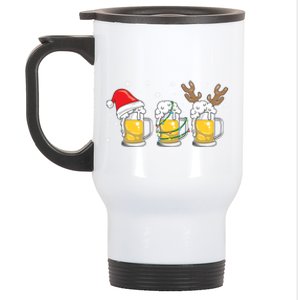 Christmas Beer Mugs Reinbeer Santa Hat Xmas Lights Costume Gift Stainless Steel Travel Mug