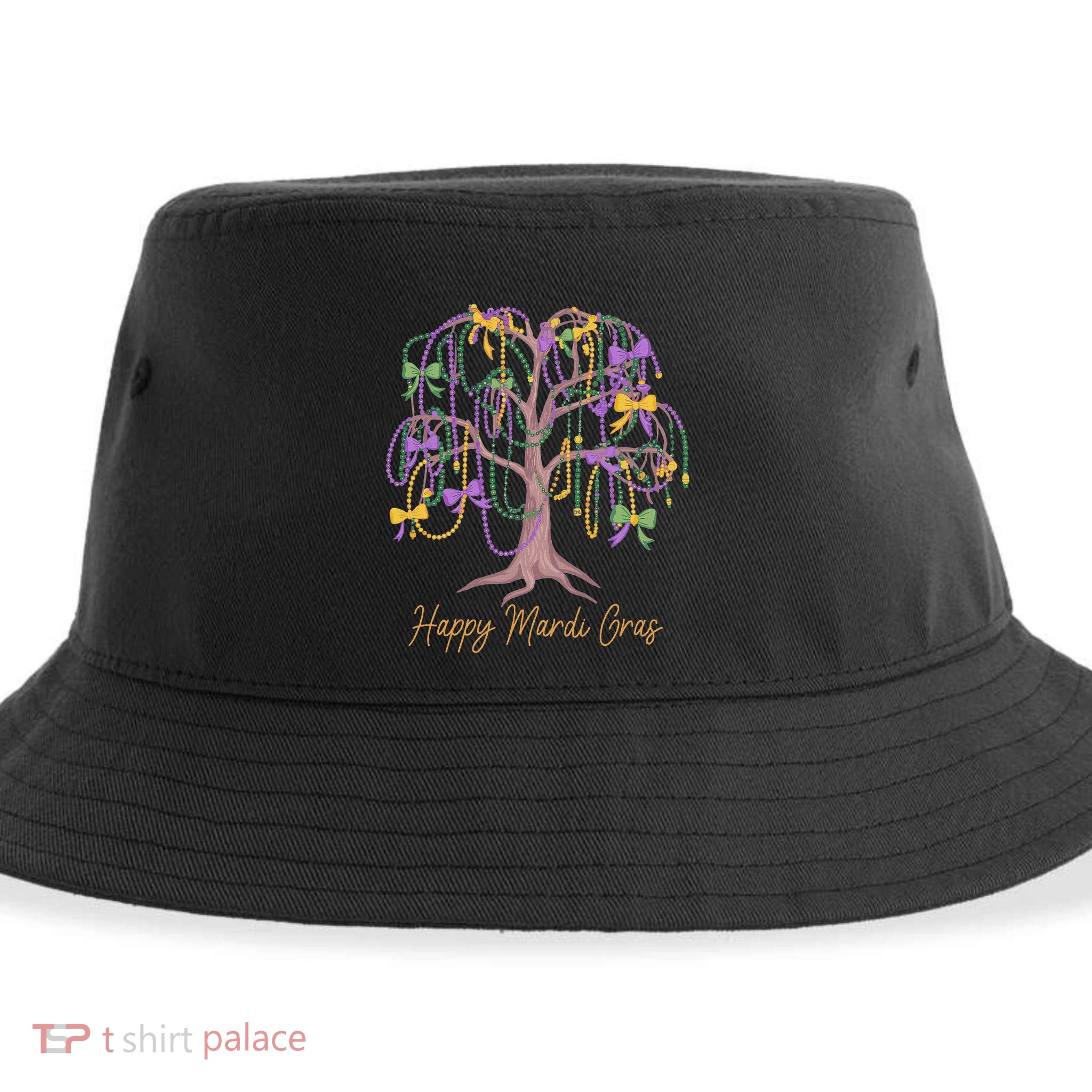 Coquette Bow Mardi Gras Tree Beads 2025 Festival Bead Women Sustainable Bucket Hat