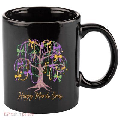 Coquette Bow Mardi Gras Tree Beads 2025 Festival Bead Women 11oz C Handle Ceramic Mug