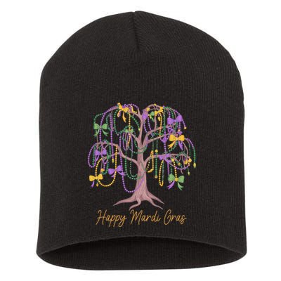 Coquette Bow Mardi Gras Tree Beads 2025 Festival Bead Women Short Acrylic Beanie