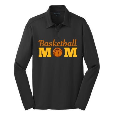 Cute Basketball Mom Novelty Sports Mother's Day Great Gift Silk Touch Performance Long Sleeve Polo