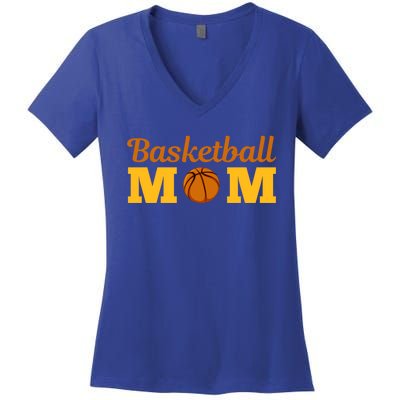 Cute Basketball Mom Novelty Sports Mother's Day Great Gift Women's V-Neck T-Shirt