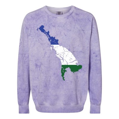 Cascadia Bioregion Map Flag Independence Distressed Colorblast Crewneck Sweatshirt