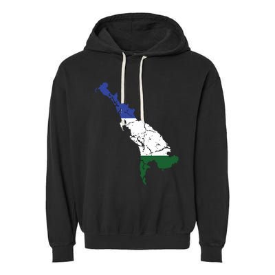 Cascadia Bioregion Map Flag Independence Distressed Garment-Dyed Fleece Hoodie