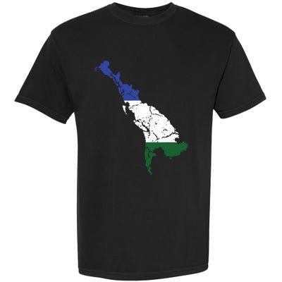 Cascadia Bioregion Map Flag Independence Distressed Garment-Dyed Heavyweight T-Shirt