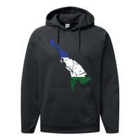 Cascadia Bioregion Map Flag Independence Distressed Performance Fleece Hoodie