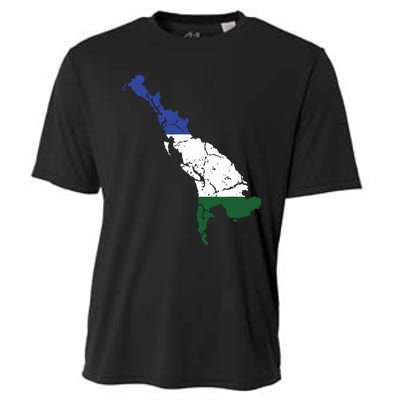 Cascadia Bioregion Map Flag Independence Distressed Cooling Performance Crew T-Shirt