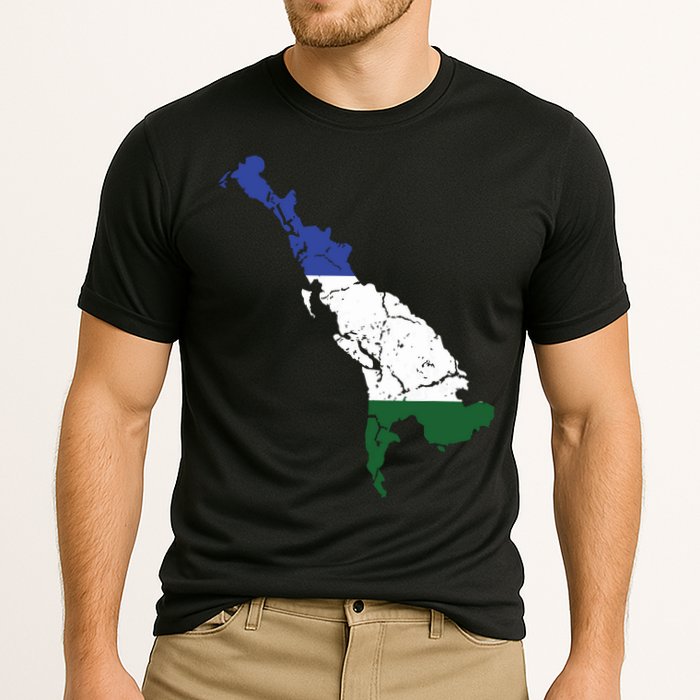 Cascadia Bioregion Map Flag Independence Distressed Performance Shirt