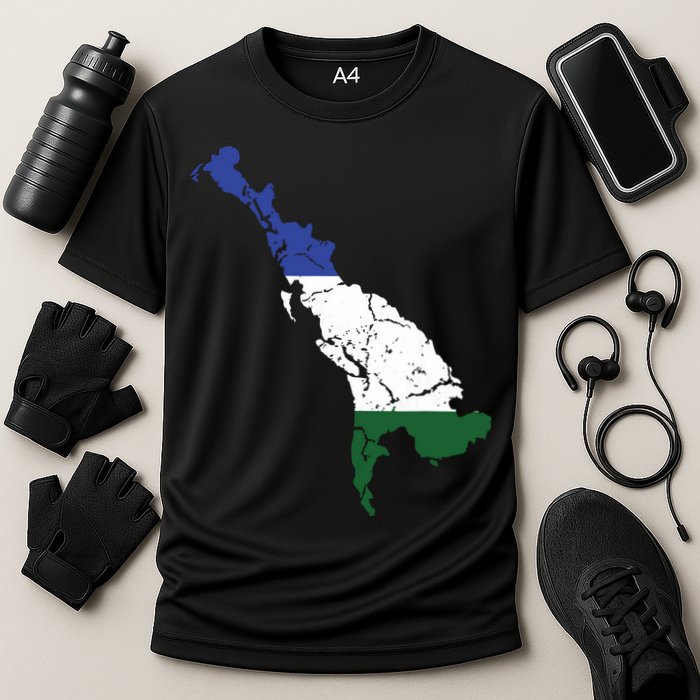Cascadia Bioregion Map Flag Independence Distressed Performance Shirt