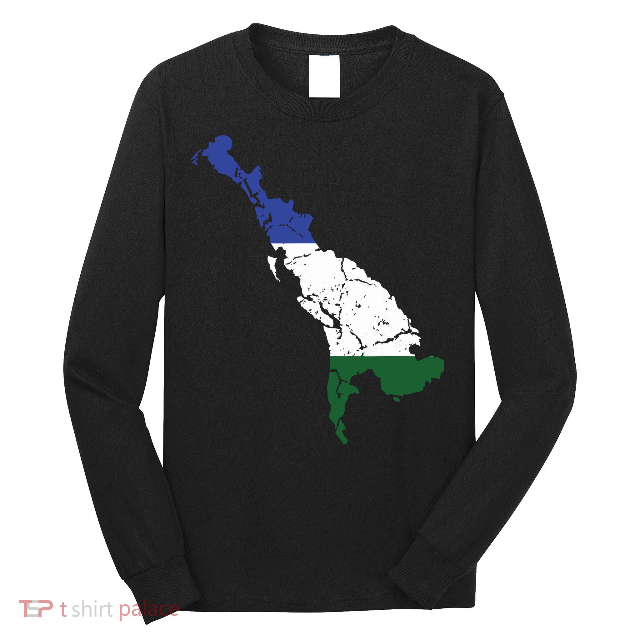 Cascadia Bioregion Map Flag Independence Distressed Long Sleeve Shirt