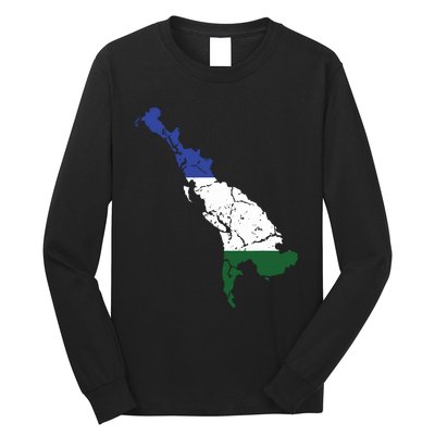 Cascadia Bioregion Map Flag Independence Distressed Long Sleeve Shirt