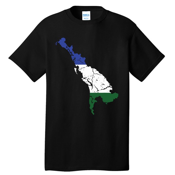 Cascadia Bioregion Map Flag Independence Distressed Tall T-Shirt